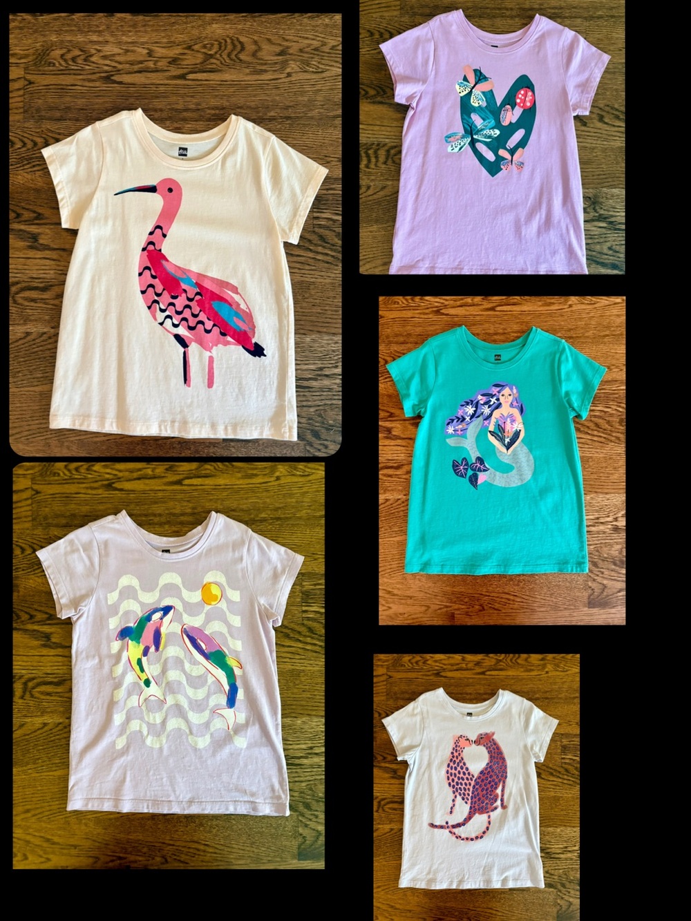 Tea Collection Girls' Short Sleeve Tees - Teal, Light Purple, Yellow, Blue, Pink